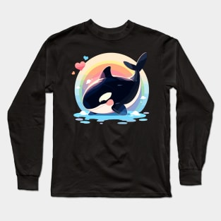 Kawaii - Rainbow Orca Long Sleeve T-Shirt